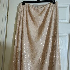 Sequin A-Line Skirt in Champagne